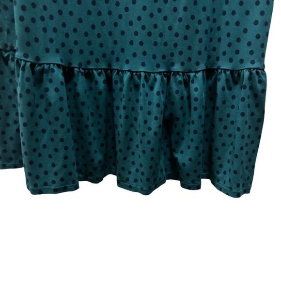 Boden Womens Holly Jersey Polka Dot Dress Long Sleeve Ruffle Hem Teal Size 8 - Picture 4 of 8